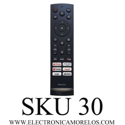 CONTROL REMOTO HISENSE ORIGINAL PARA SMART TV NUEVO / COMANDO DE VOZ / NUMERO DE PARTE ERF3D90H / FH220305000032P3 / MODELOS 43A65H / 50A65H / 55U7H / 55U8H / 55A65H / 65U7H / 65U8H / 65A65H / 65U7G / 75U7H / 75U8H / 85A7H / 85U7H